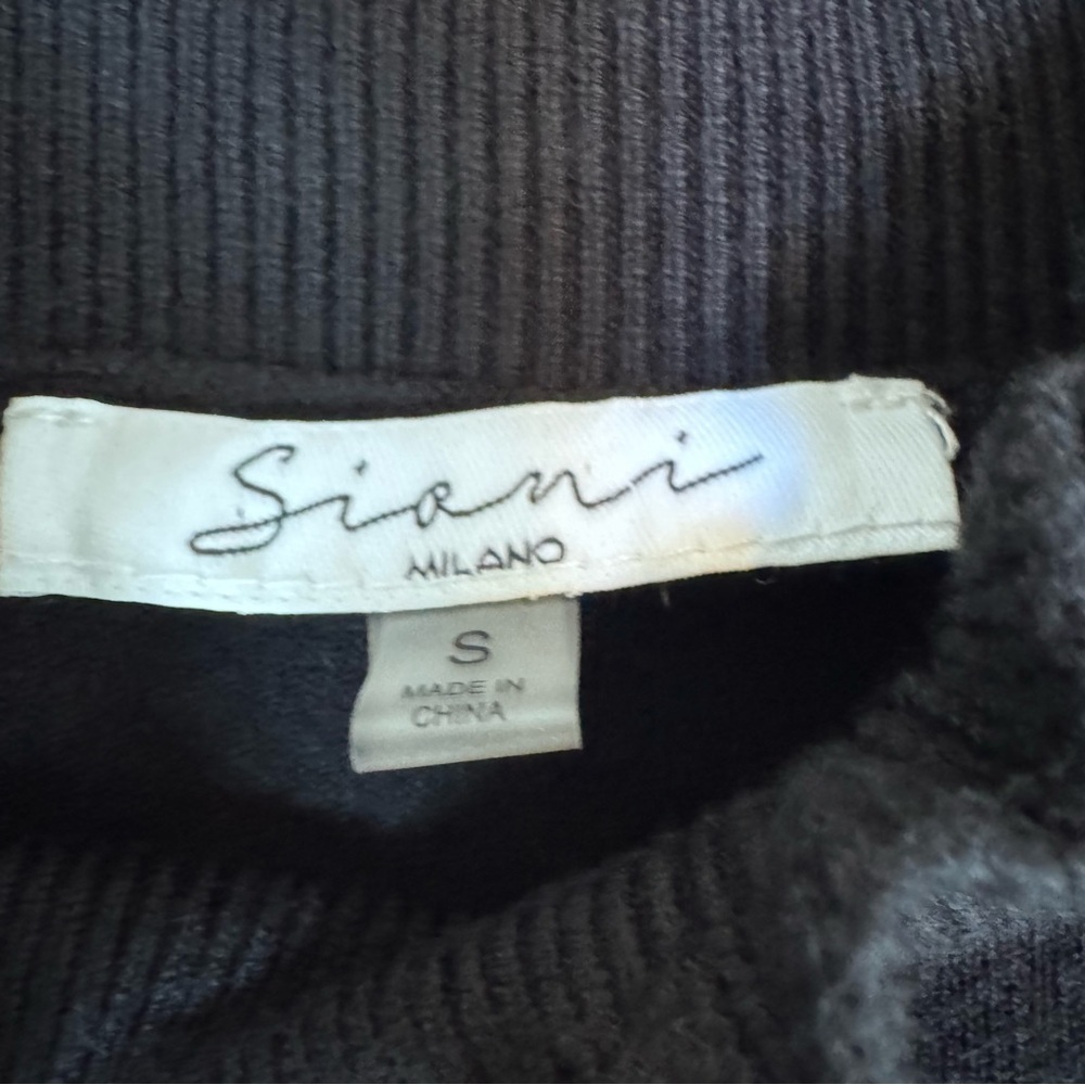 Sioni Black Petal Frill Sleeve Ruffle Neck Woman’s Sweater Size Small - Picture 2 of 13